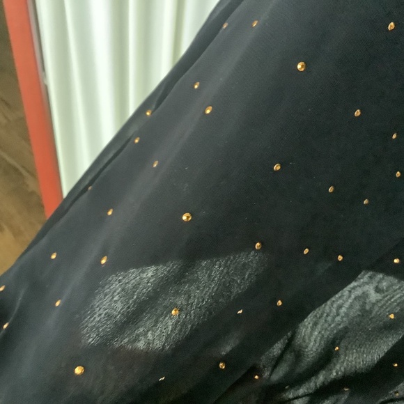 Vince Camuto Women’s Sheer Black Blouse With Small Gold Studs Size 2X - Picture 5 of 11
